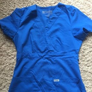 Royal blue scrub top